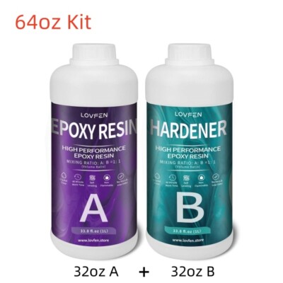 Crystal Clear Tumbler Epoxy Resin 1/2 Gallon 64OZ Kit - Self-Leveling- Fast  Cure | eBay