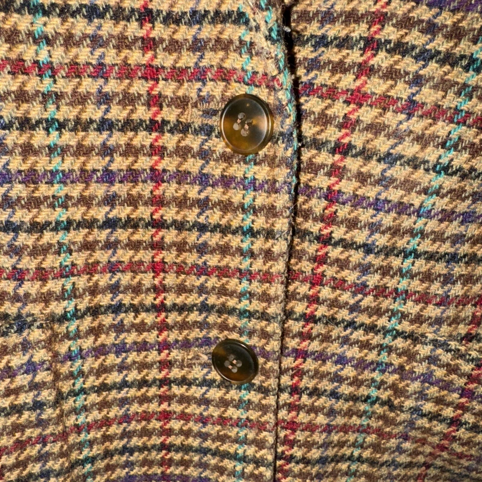 Vintage Liz Claiborne Blazer Womens 10 Wool Houndstooth Plaid Career Academia — 第 3/4 张图片