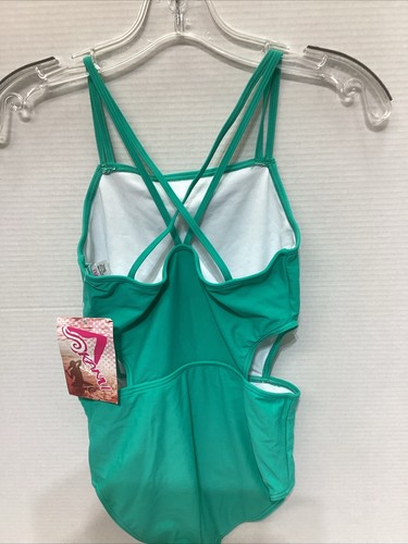 Kanu Surf Girls Swimsuit Size 14 One Piece Sport Cut Out Beach Girl Mint Green - Picture 5 of 5