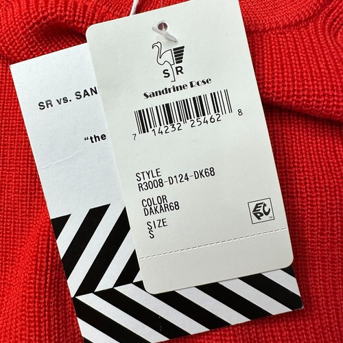 Suéter de Lana Sandrine Rosa Estampado Animal Cuello Redondo Rojo Mujer Pequeño Nuevo con Etiquetas De Gran Tamaño - Imagen 10 de 11
