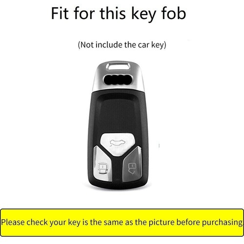 Leather Car Remote Key Case Fob Cover For Audi A4 A5 Q5 Q7 TT S4 S5 SQ5 Blue - Picture 2 of 6