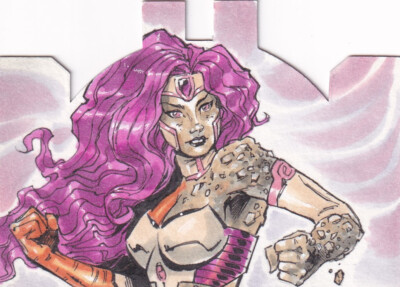 DC COMICS JUSTICE LEAGUE Die-Cut Sketch Card by Artist Unknown