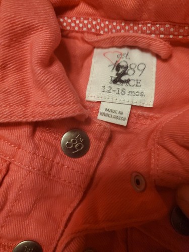Toddler Girl 12-18 Month dark pink Snap Super Soft Jean Jacket - Picture 7 of 8