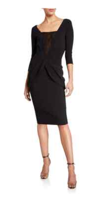 NWT CHIARA BONI LA PETITE ROBE Lone Black Dress 4 $695