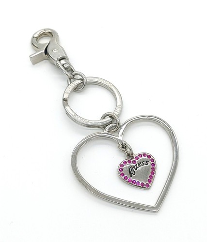 GUESS Schlüsselanhänger Not Coordinated Keyring Fuxia Silber, Damen Anhänger - 第 1/4 張圖片
