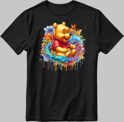 Winnie the Puuh Bear Charaktere kurzärmelig weiß-schwarz Herren/Frauen C522