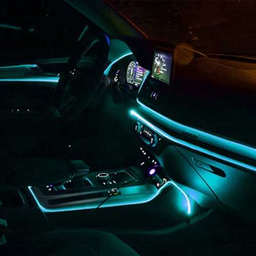 Luces LED de neón interiores de coche de 16 pies decoración atmósfera EL cable cadena tira lámpara 12 V - Imagen 4 de 19