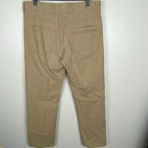 Blue Saks Fifth Avenue Pants Mens 32X32 (Meas 32X29) Tan Chino Stretch Hemmed - Picture 8 of 16