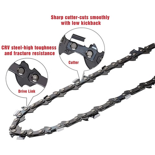 3 Pack 18" Chainsaw Saw Chain Blade Pitch 0.325" 0.058 Gauge 72DL Replacement - Bild 8 von 17