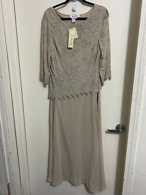 J Kara Women's BOAD Neck Asymetrical Beaded Dress SIZE 14P | eBay