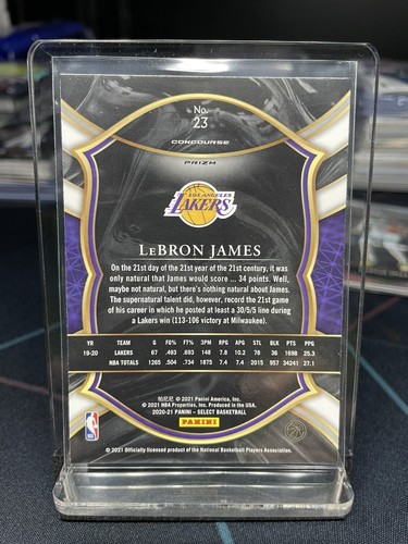 LeBron James 2020-21 Select Concourse Basketball Silver Holo Prizm Card Lakers - Picture 2 of 2