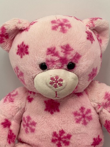 Build A Bear Winter Flurry Pink Stuffed Animal Snowflake Nose Plush Teddy Bear - Picture 2 of 20