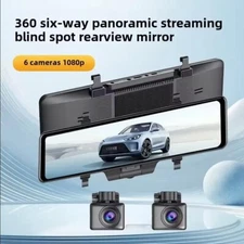 360 Degree Panoramic Car Dash Cam HD 1080P WIFI Blind Zone Spot Rearview Mirror