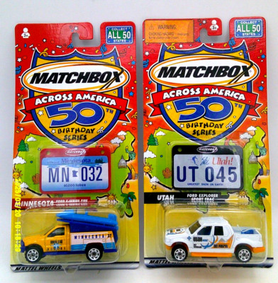 2Matchbox Across America-MINNESOTA F-SERIES FIRE & UTAH FORD EXPLORER SPORT TRAC