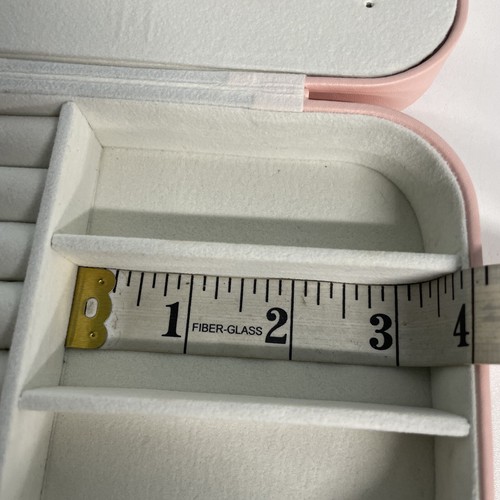Small portable pink jewelry storage box vegan earrings necklace ring Small CUT - Picture 13 of 15