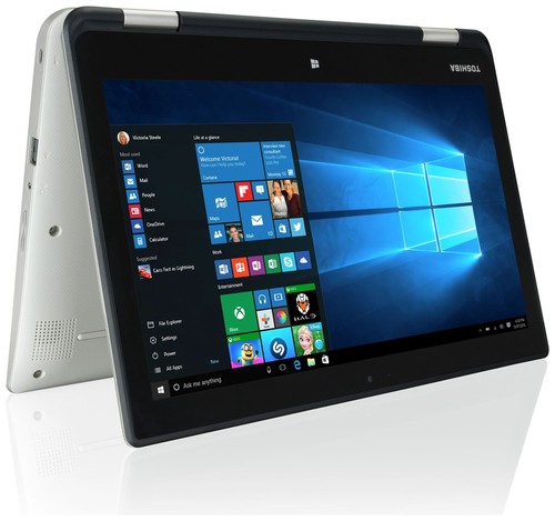 Toshiba L10W 11.6 Inch Celeron 1.6 GHz 4GB 500GB 2-in-1 Windows 10 Laptop Black
