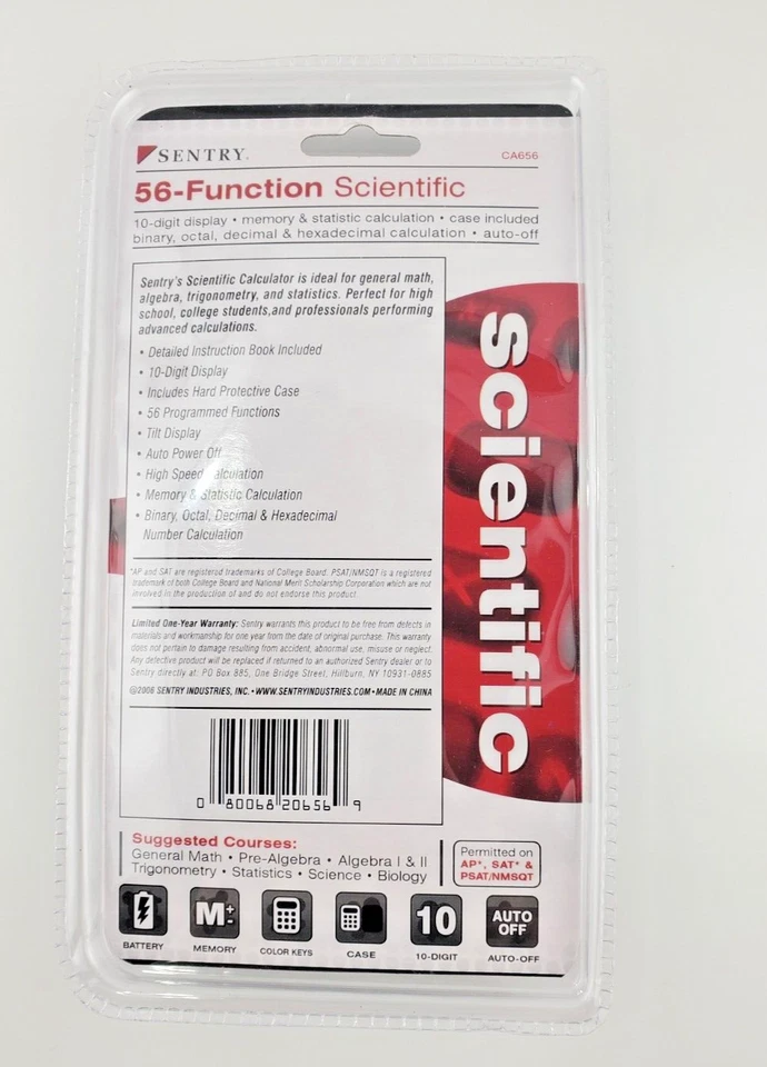 Calculadora científica Sentry CA656 10 dígitos decimal y hexadecimal octal nueva Foto 2 de 2