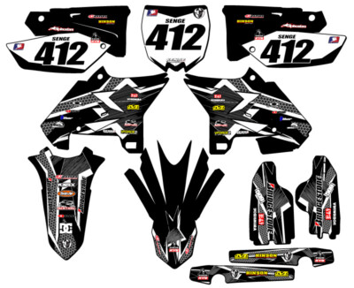 2005-2007 fits UFO RESTYLE YZ 250 2-STROKE PODIUM Black Senge Graphics Kit Co...