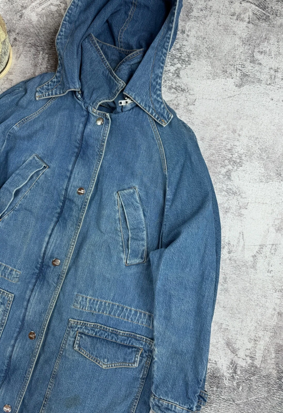 Trench Giacca Vintage anni '90 Love Moschino Made in Italy Lusso Denim Jeans