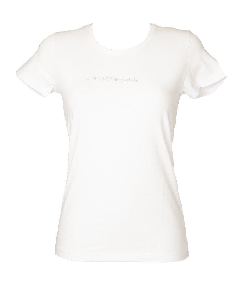 Футболка SG donna EMPORIO ARMANI manica corta girocollo с логотипом из страз articolo 