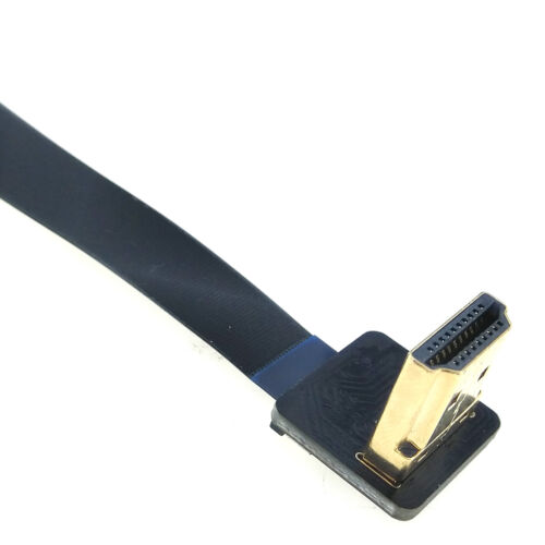 HDMI Flex Cable Angled to Straight Male Connector 4K Drone Video Flat Wire 20cm - Picture 2 of 7