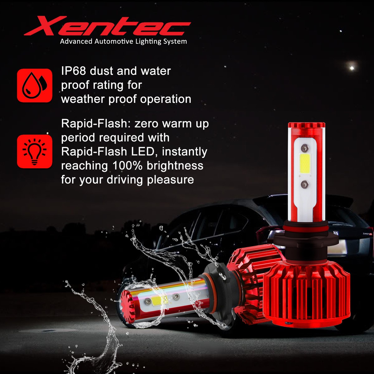 Xentec LED Light Bulb Kit 100W 30000LM H1 H3 H4 H7 H10 H11 9005 9006 Xentec LED Light Bulb Kit 100W 30000LM H1 H3 H4 H7 H10 H11 9005 9006
