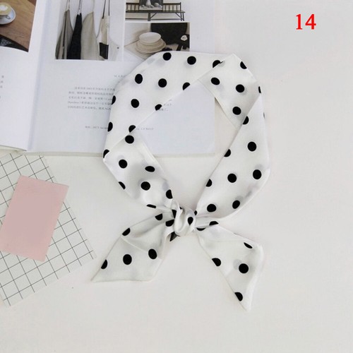 Pañuelo para el cuello de satén con tacto de seda para mujer pequeño bolso envuelto con corbata banda para el cabello E - Imagen 26 de 26