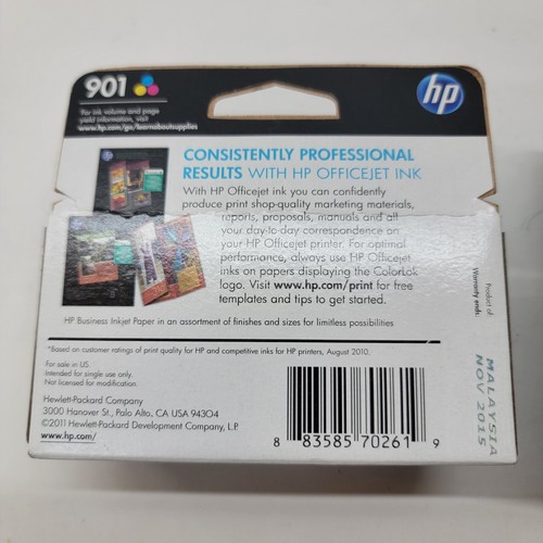 HP 901 Originale Office Jet Tri Color Confezione Due 2 Cartucce Originali Stampante Inchiostro - Foto 3 di 5