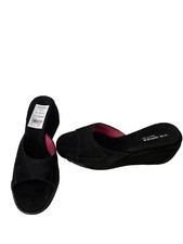 via spiga sandal wedge heels Black suede size 7 M