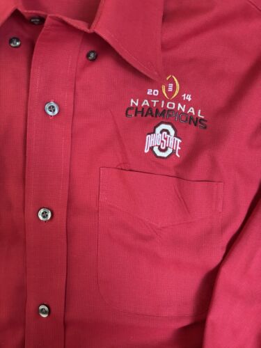Button Down Shirt Ohio State Buckeyes Football Mens Large 2014 NTL Champions - Picture 2 of 7