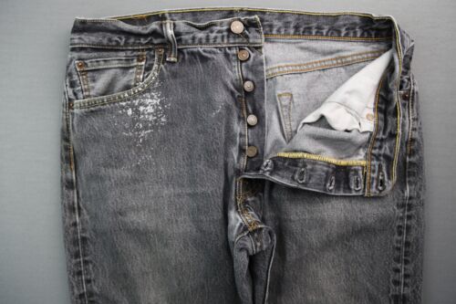 Jeans Uomo 2014 Levi's Button Fly 501 Dritto Grigio Invecchiato Tg 36x32 (35x30) - Foto 3 di 12