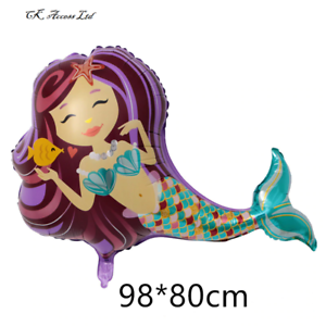 98cm Little Mermaid Foil Balloon Decoration Girl Party Disney Princess