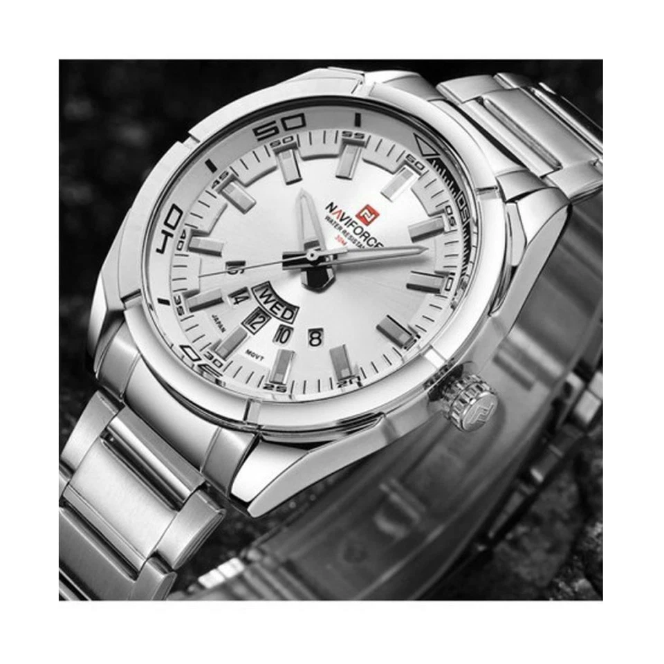Reloj de cuarzo Naviforce para hombre homenaje relojes de plata moda diseñador regalo Reino Unido Foto 2 de 4