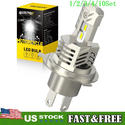 H4 LED Bulbs HID White 360° Hi/Low Beam Motorcycle Headlight 6000K ...
