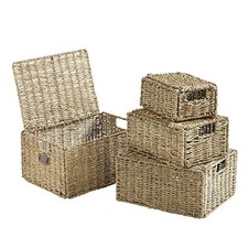 Set Of 3 Ikea Fryken Small Round Seagr Bathroom Storage Baskets Item 1 Set Of 4 Seagr Storage Baskets With Lids Insert Handles Ideal Home Bathroom