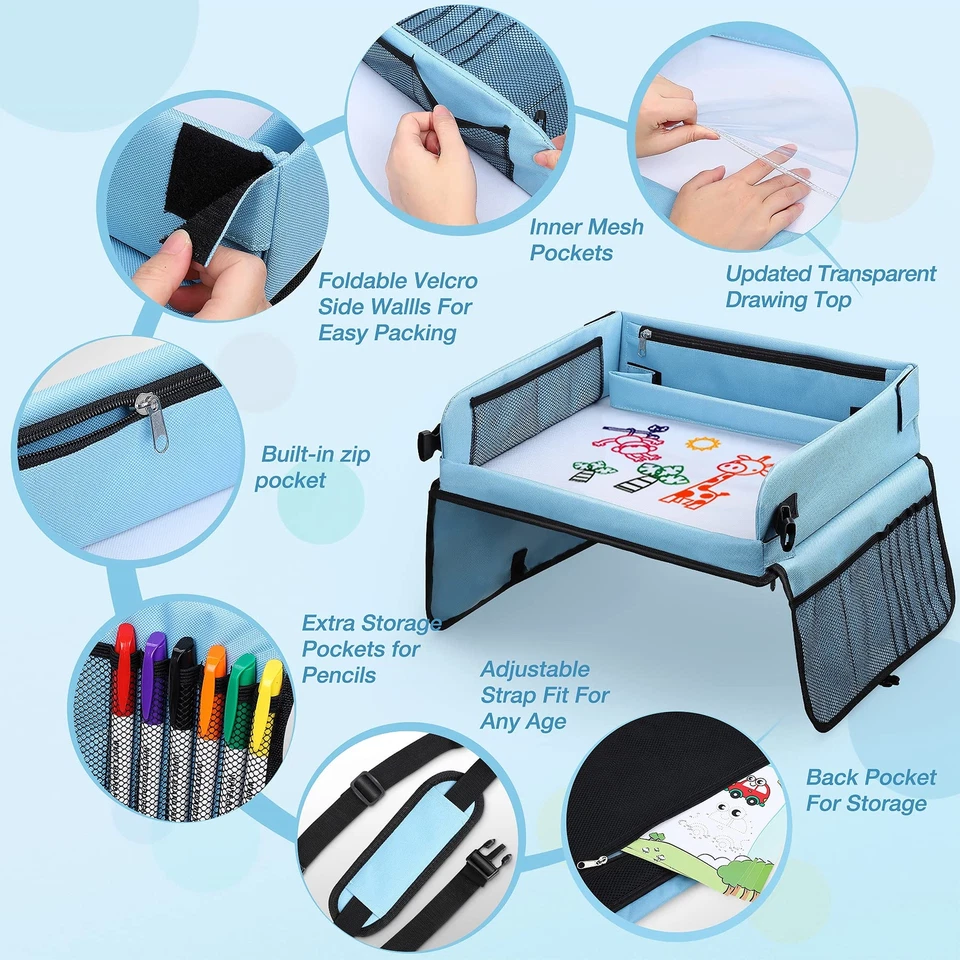 Kinder Knietablett Reisetisch mit 5 Bilder+6 Pinsel - Zeichnung auf Waschbar ... - Bild 4 von 4