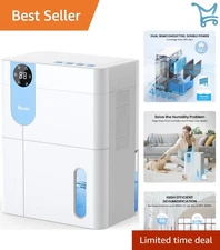 Home Dehumidifier 152 OZ Large Water Tank Quiet Auto Shut Off Bedroom Basement
