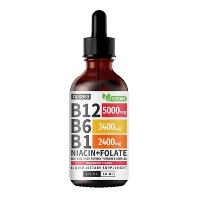 Nusava Vitamin B complex - B 12, B 6 & B 1 + Niacin & Folate - Double pack NEW