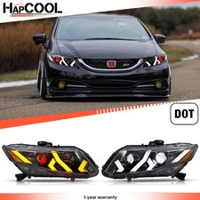 For 2012-2015 Honda Civic Sedan Red Devil Eye Led Headlight 2012-2013 Coupe 2pc For 2012-2015 Honda Civic Sedan Red Devil Eye Led Headlight 2012-2013 Coupe 2pc
