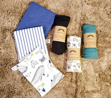 New Baby Blankets Lot Muslin Wrap Blankets Receiving Blankets Blue