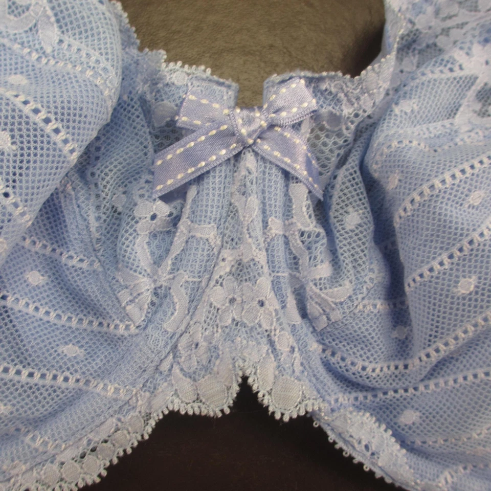 Sutiã Chantelle Feminino 40D Renda Underwire Malha Transparente Bolinhas Lingerie Floral - Imagem 3 de 4