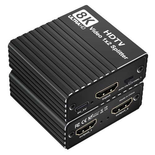 8K HDMI 1 à 2 Splitter HD2.1 8K60Hz/4k120Hz/1080p240Hz avec séparateur edid 1x2 - Picture 8 of 16