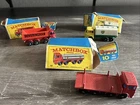 Lot Of 3 Vintage 1960s Lesney Matchbox Trucks In Original Boxes (rough) Preowned