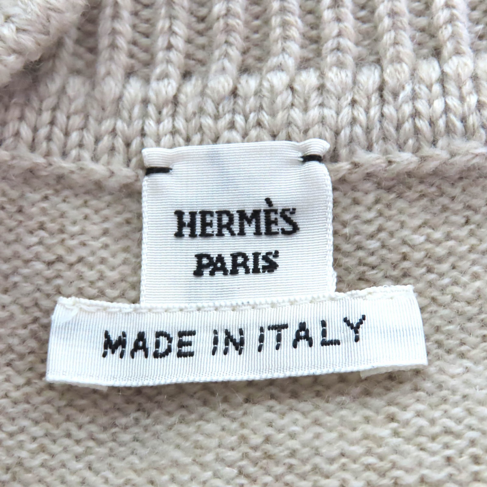 HERMES one piece beige cashmere Women 36 4H2541D1 thumbnail 7