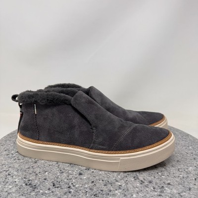 Toms Sneakers Womens 7.5 Paxton Gray Suede Leather Lined Comfort Boot Shoes