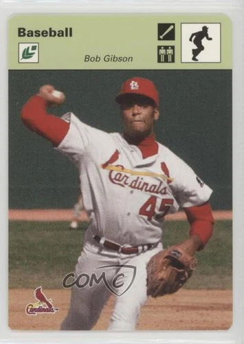 2005 Leaf Sportscasters Green Running Bat /25 Bob Gibson #6 HOF