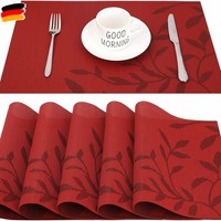 Chaochi Platzset Abwischbar Tischset Abwaschbar 6Er Set Pvc Abgrifffeste