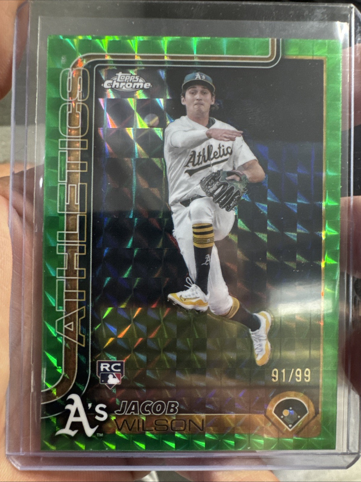2025 Topps Chrome Jacob Wilson #96 RC /99 Green Geometric