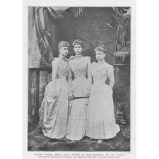 PRINCESS VICTORIA MELITA and her Sisters - Antique Print 1894
