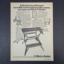 1975 Black & Decker Workmate Work Bench Vintage Print Ad Garage Shop Mancave
